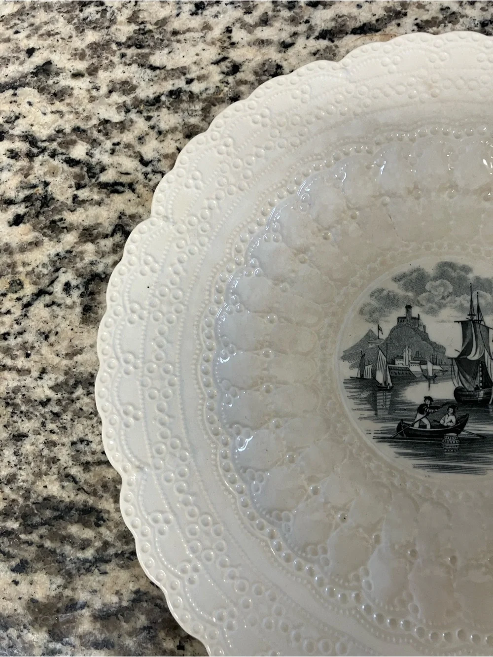 Vintage Spode Jewel Copeland Nautical Plate With Lace Border